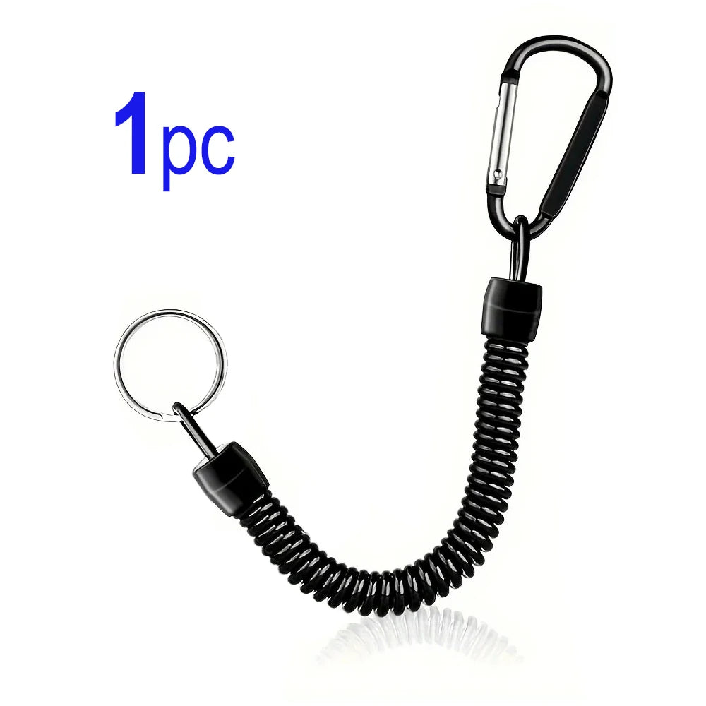 Verlängerbares Sicherheitsseil mit Karabiner für Angler