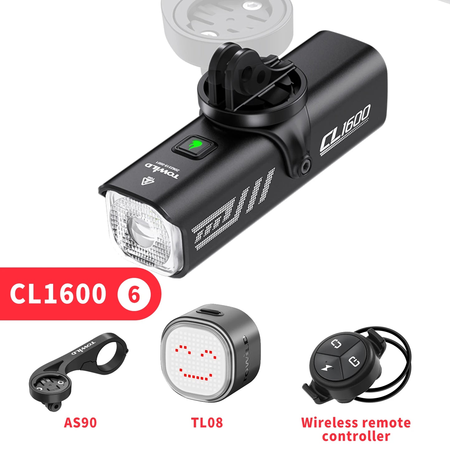 TOWILD CL1600 Fahrradlicht 5000mAh LED Aluminium IPX6