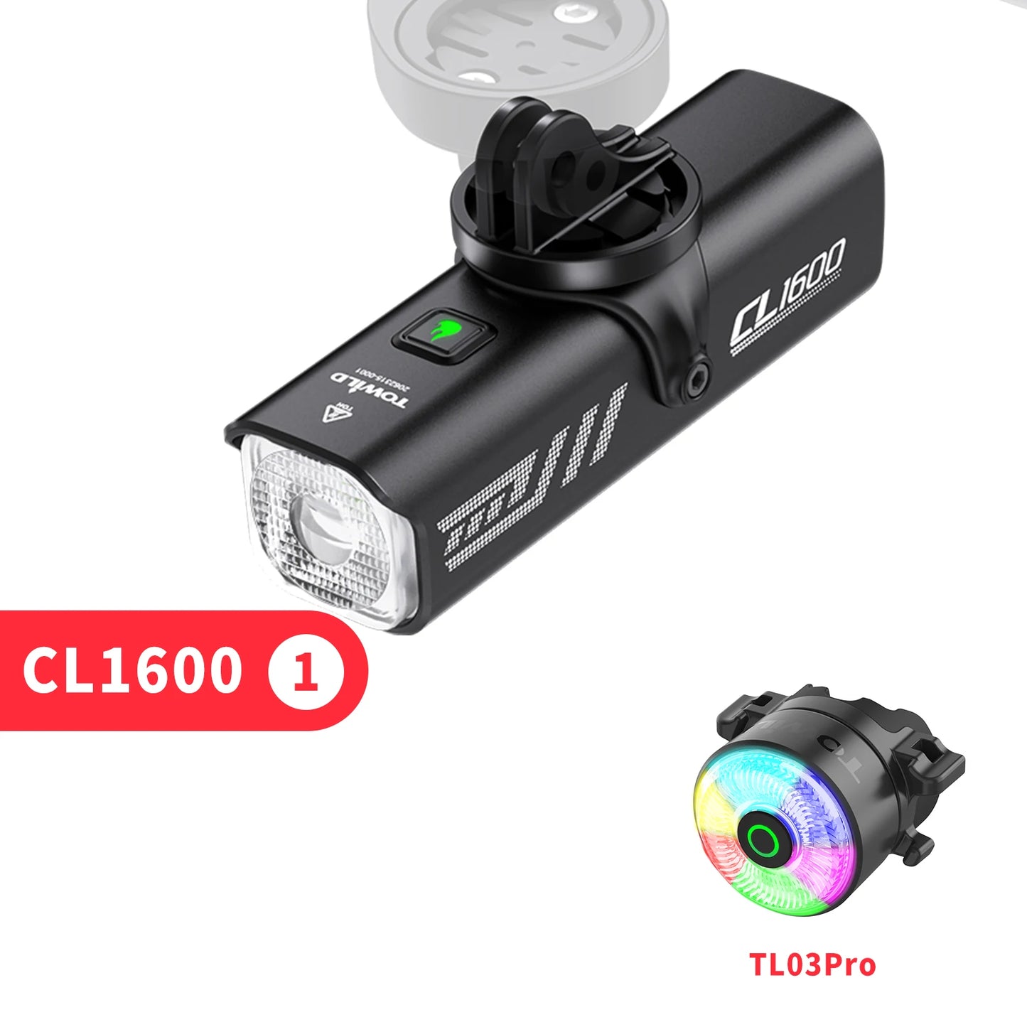 TOWILD CL1600 Fahrradlicht 5000mAh LED Aluminium IPX6