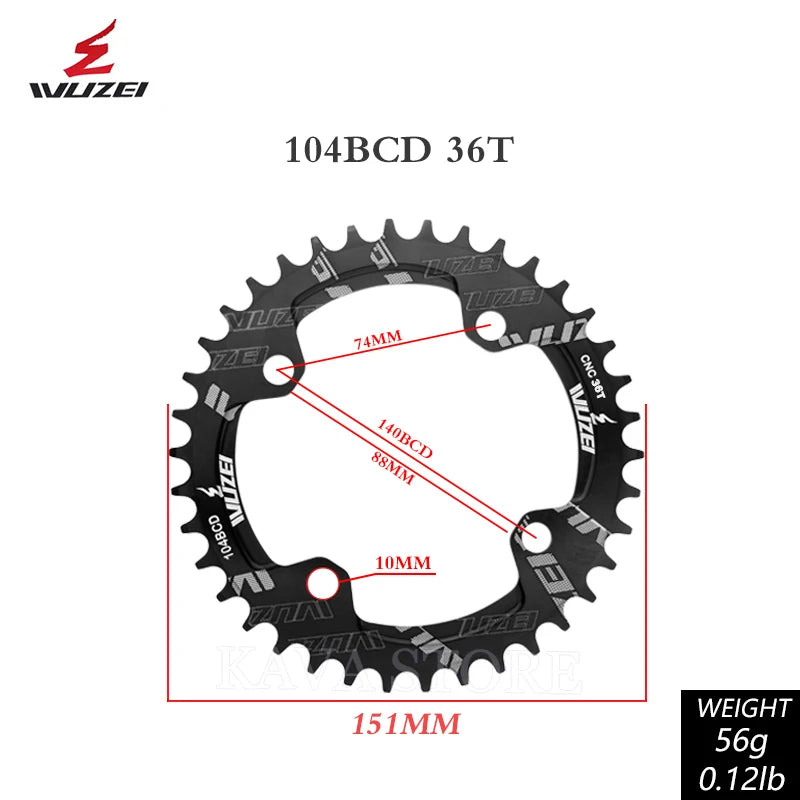 Wuzei 104BCD MTB Kettenblatt Narrow Wide 30-42T