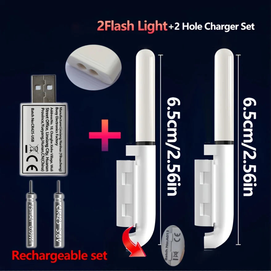 5-teiliges Angelset mit 2 Bissanzeigern und USB-Ladegerät