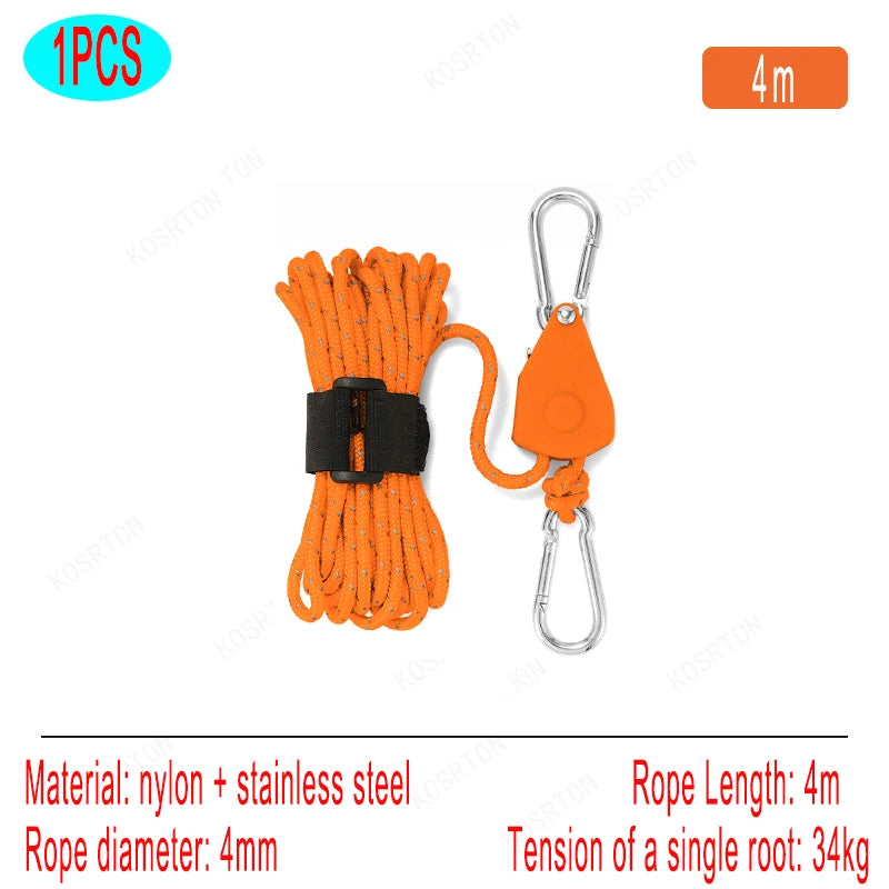 Verstellbarer Camping Seilspanner mit Karabiner 4/5m