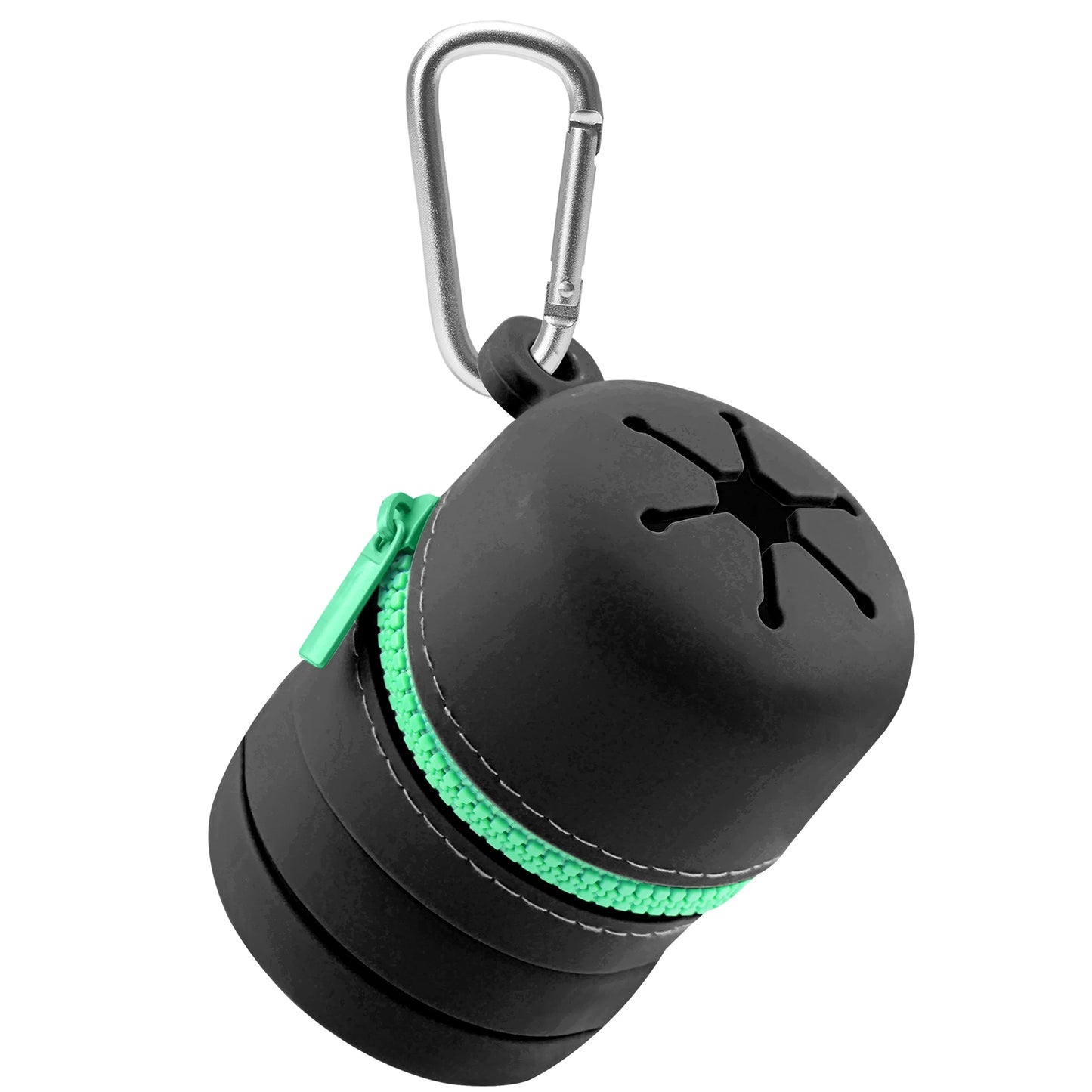 Faltbare Silikon Angelbox mit Reissverschluss und Karabiner
