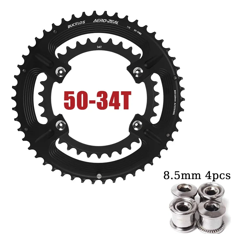 BUCKLOS Kettenblatt 110 BCD für Rennrad 34/36/39/50/52/53T