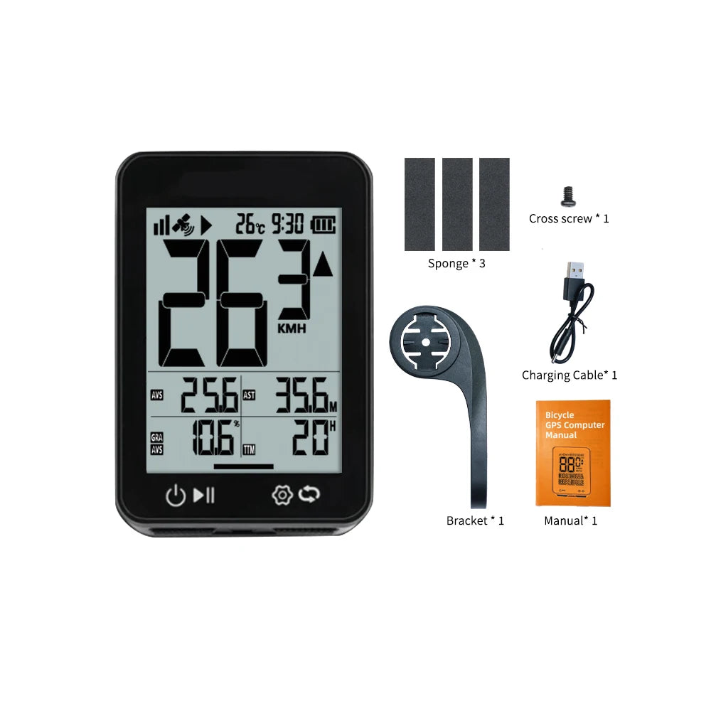 Kabelloser Fahrradcomputer mit 2.4 Zoll LCD-Display