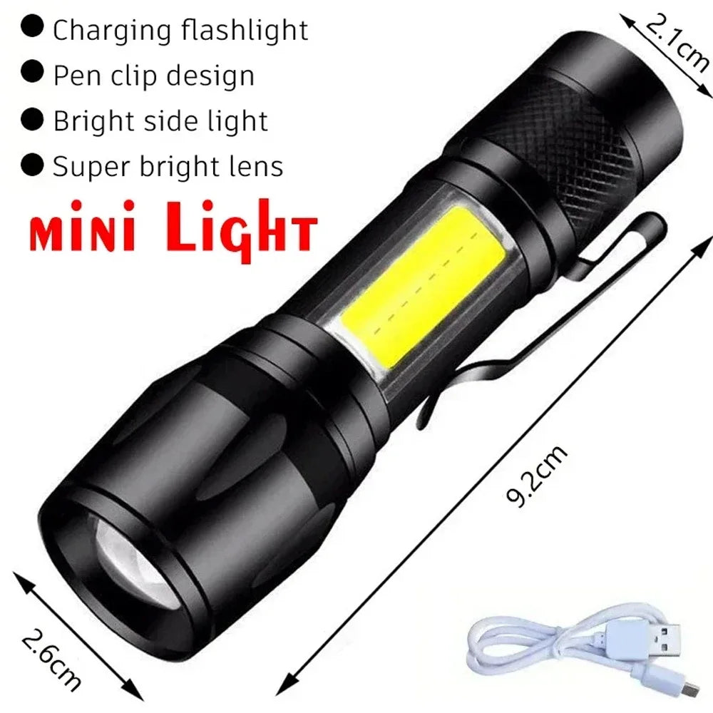 Hochleistungs LED Taschenlampe - USB wiederaufladbar 1000LM