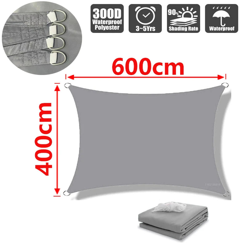 Wasserdichtes Sonnensegel aus 300D Polyester für UV-Schutz