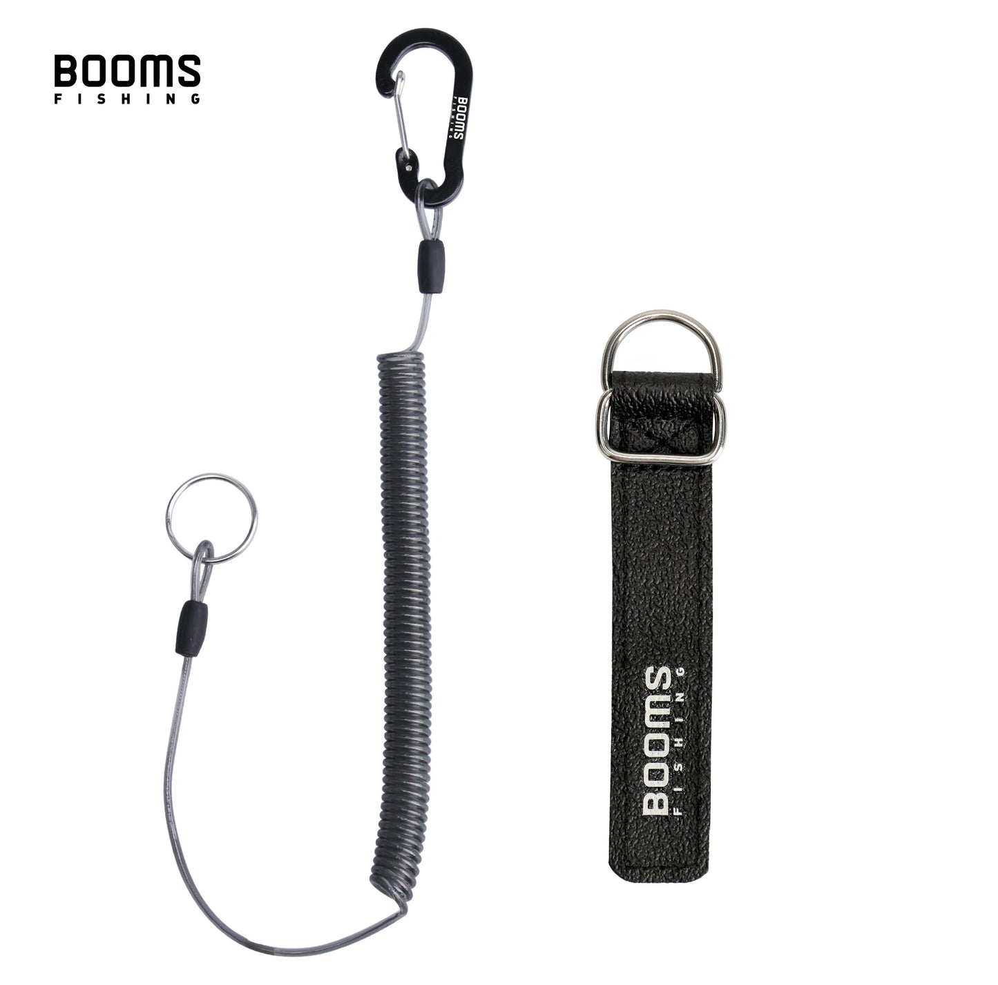 Coiled Lanyard mit Karabiner für Angelruten und Netze