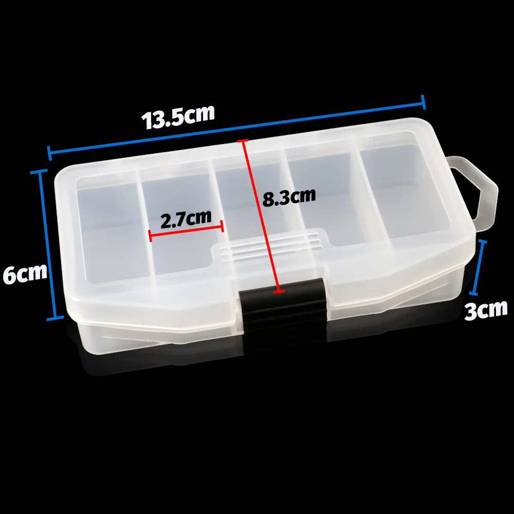Praktische Angelbox mit 5 Fächern für Zubehör