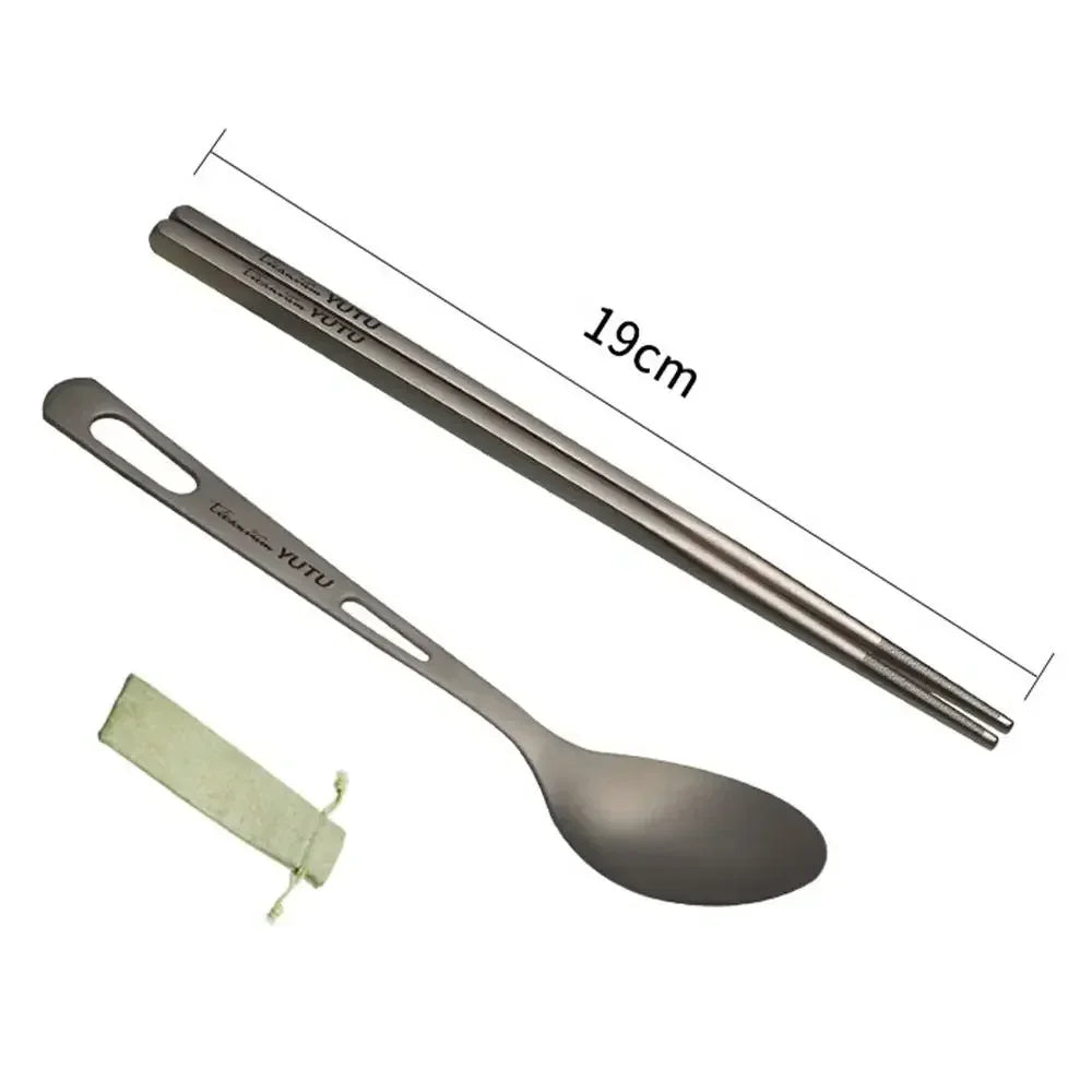 Ultraleichtes Titan Besteckset für Outdoor und Camping