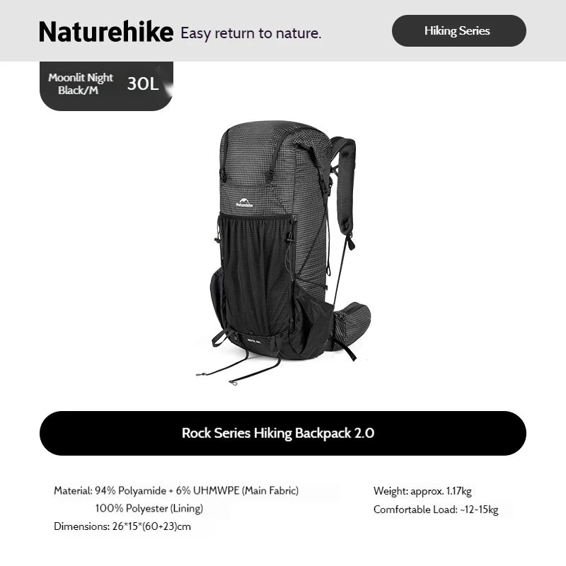 Naturehike Rock 2.0 Wanderrucksack 30L/45L/60L