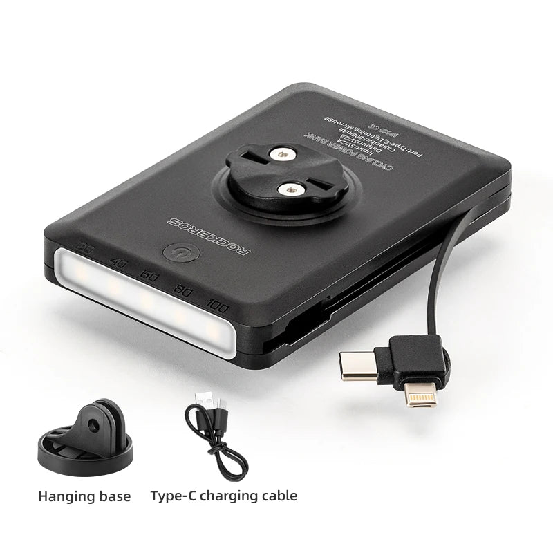 ROCKBROS Fahrrad Powerbank Lampe 10000mAh mit USB-C