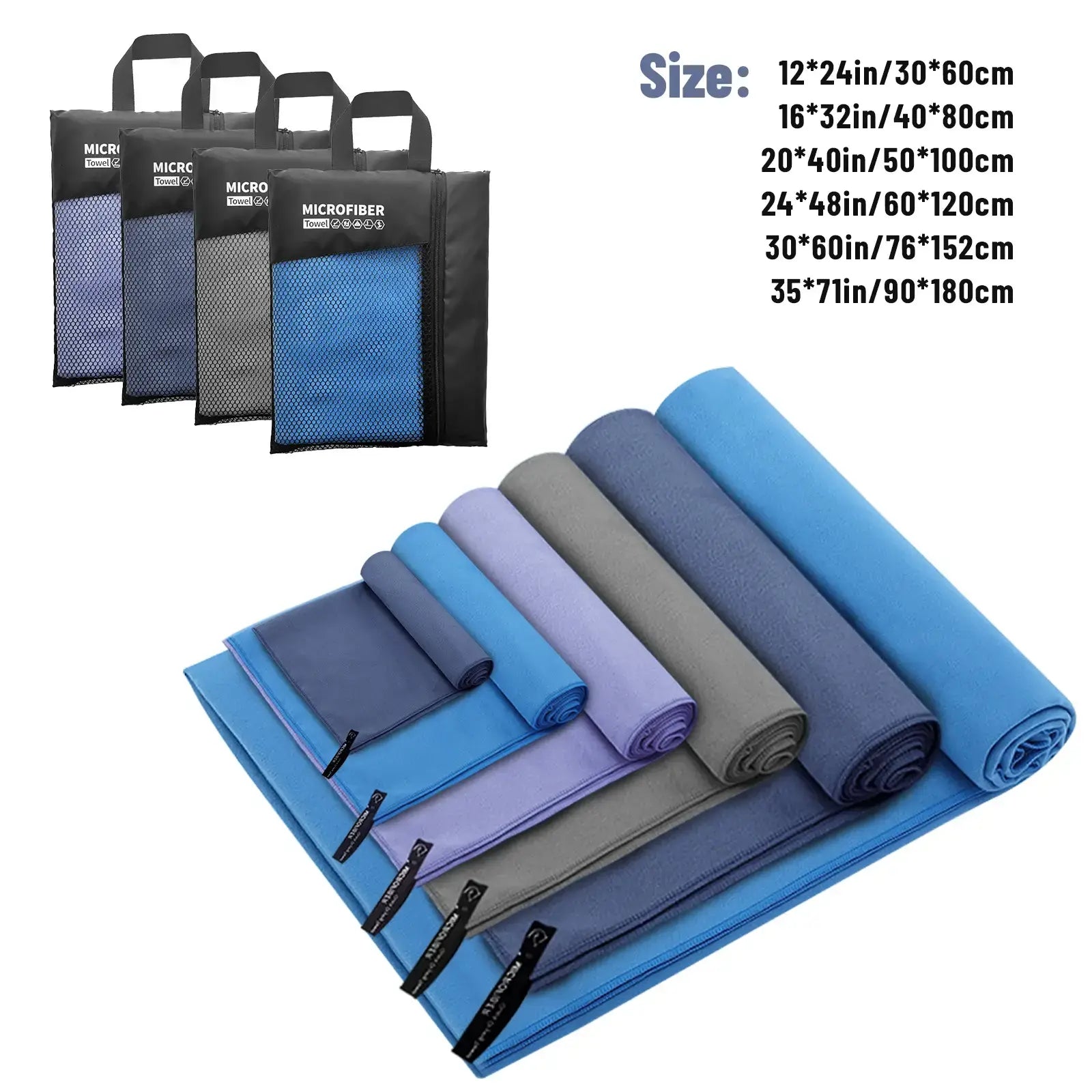 Mutao Mikrofaser Handtuch mit Netzbeutel, schnelltrocknend – clever-campen Camping & Outdoor Schweiz