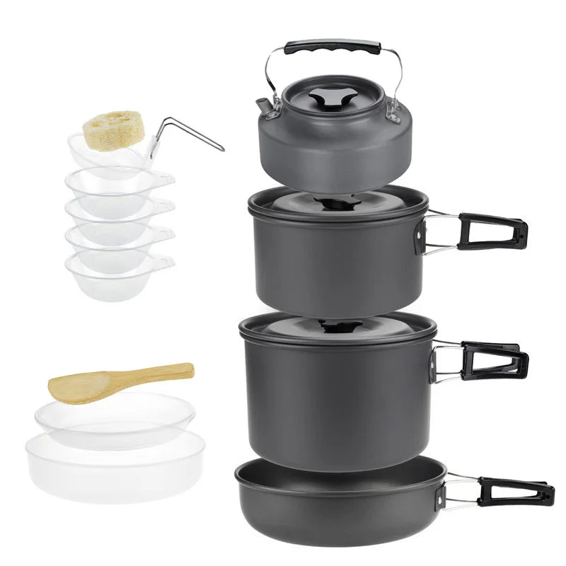 Leichtes Camping Kochgeschirr Set für 1-7 Personen
