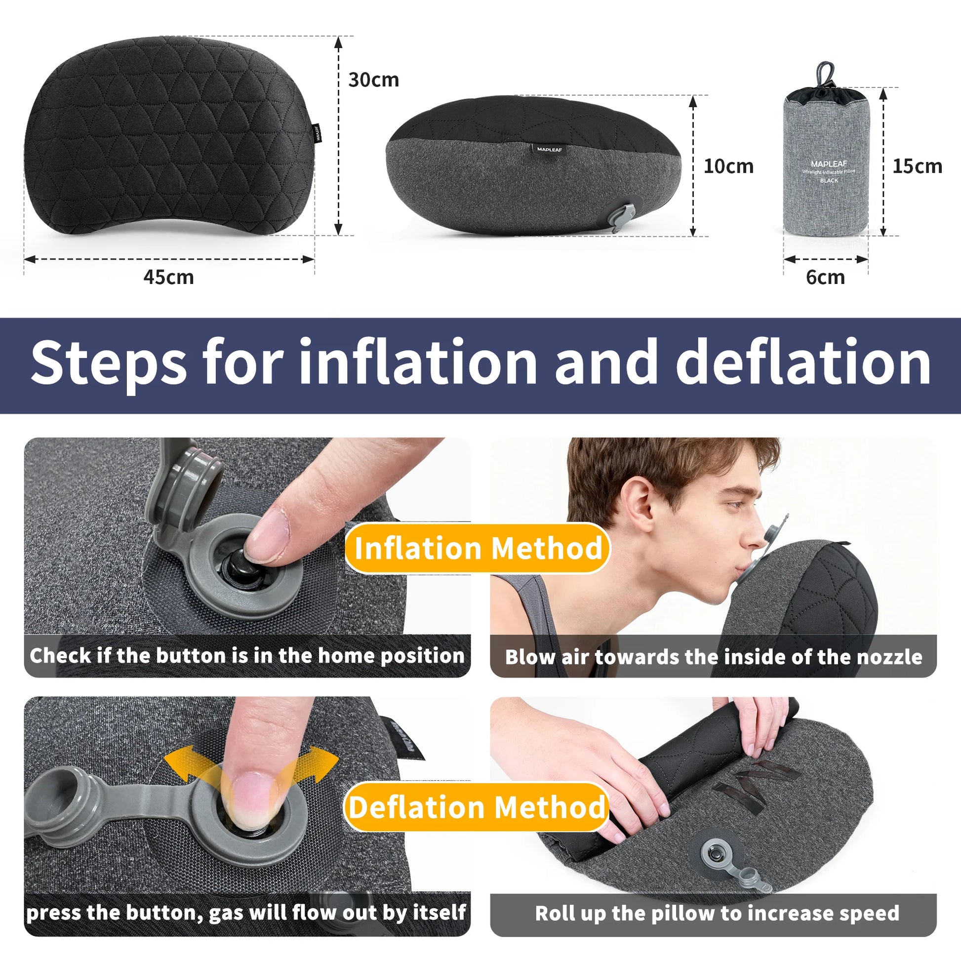Ergonomisches Campingkissen mit verstellbarer Festigkeit – clever-campen Ansicht 5