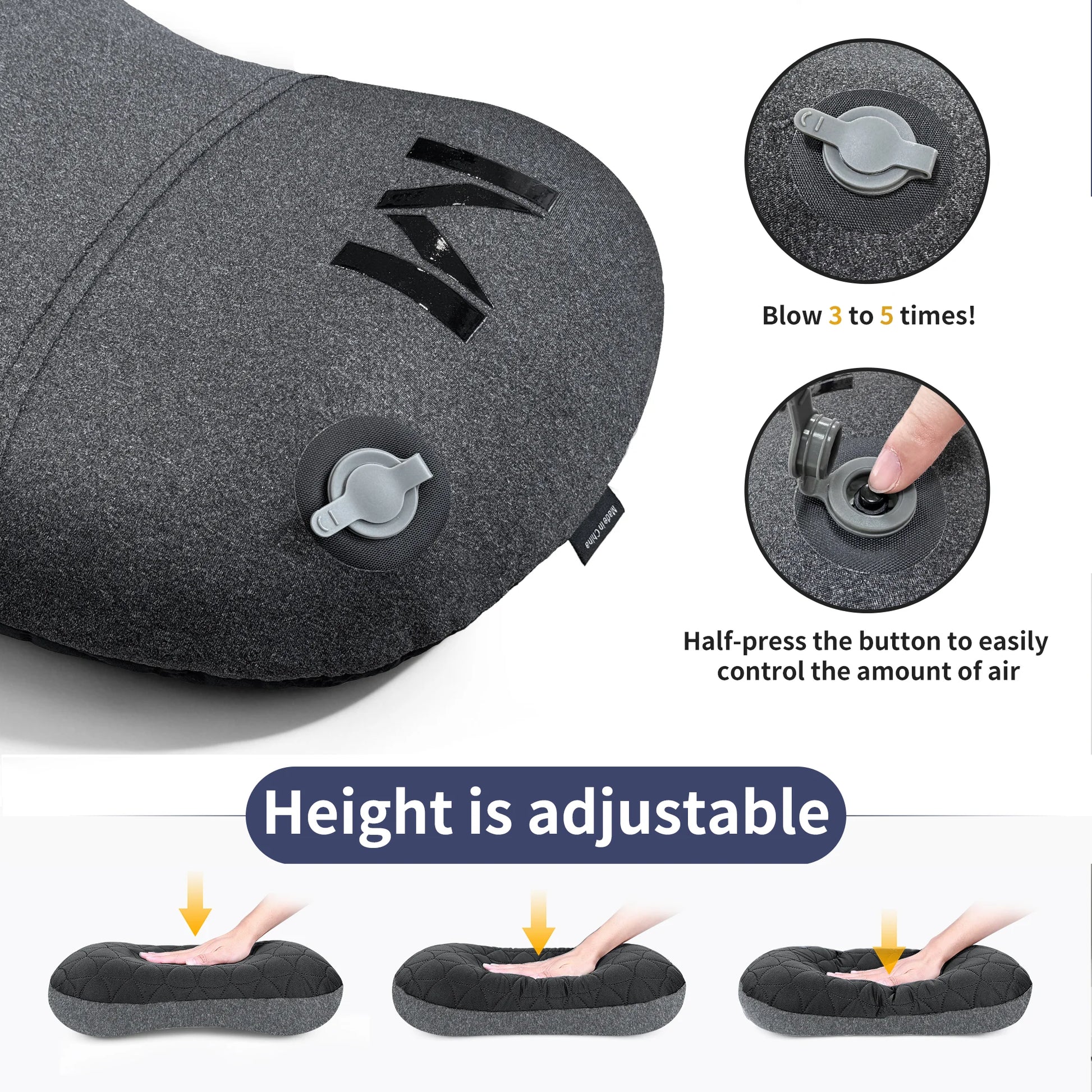 Ergonomisches Campingkissen mit verstellbarer Festigkeit – clever-campen Ansicht 3