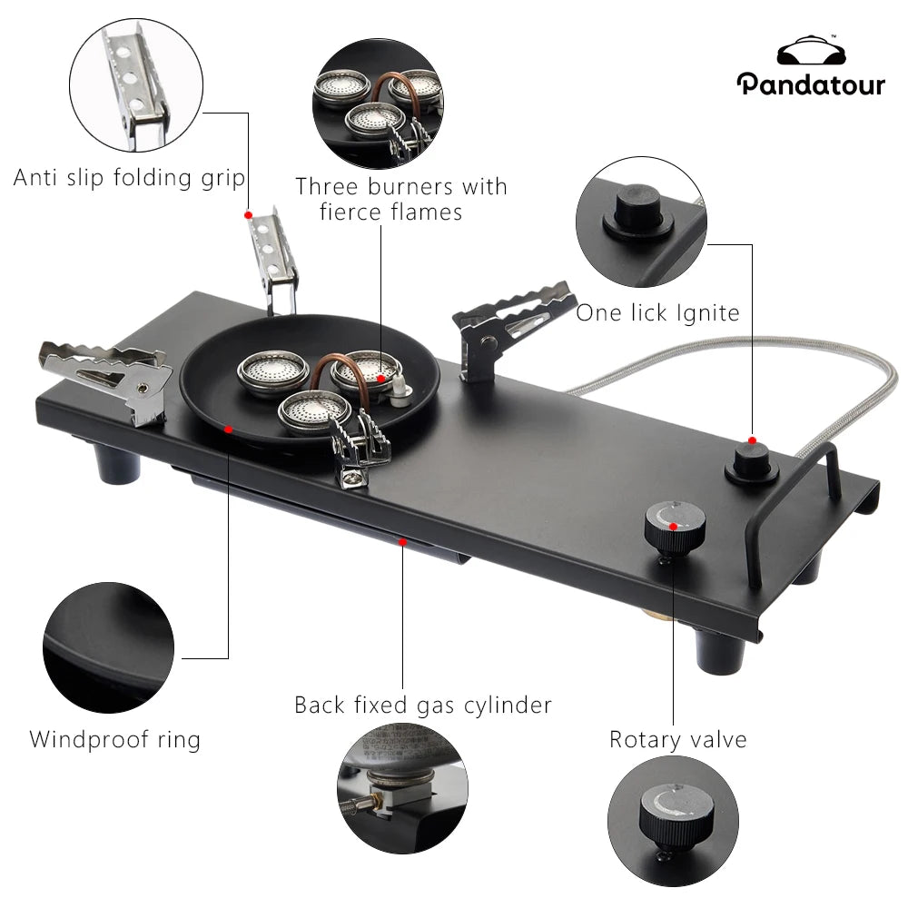 Pandatour Camping Gasherd klappbar für Outdoor – clever-campen Ansicht 2