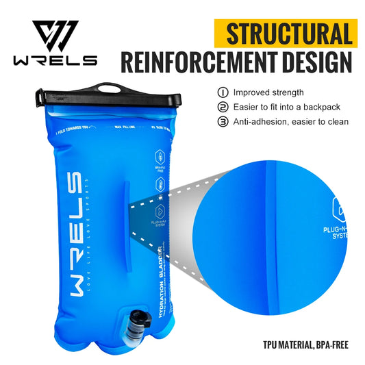 WRELS Trinkblase TPU 2L - Leckfrei, BPA-frei, Geruchlos – clever-campen Ansicht 2