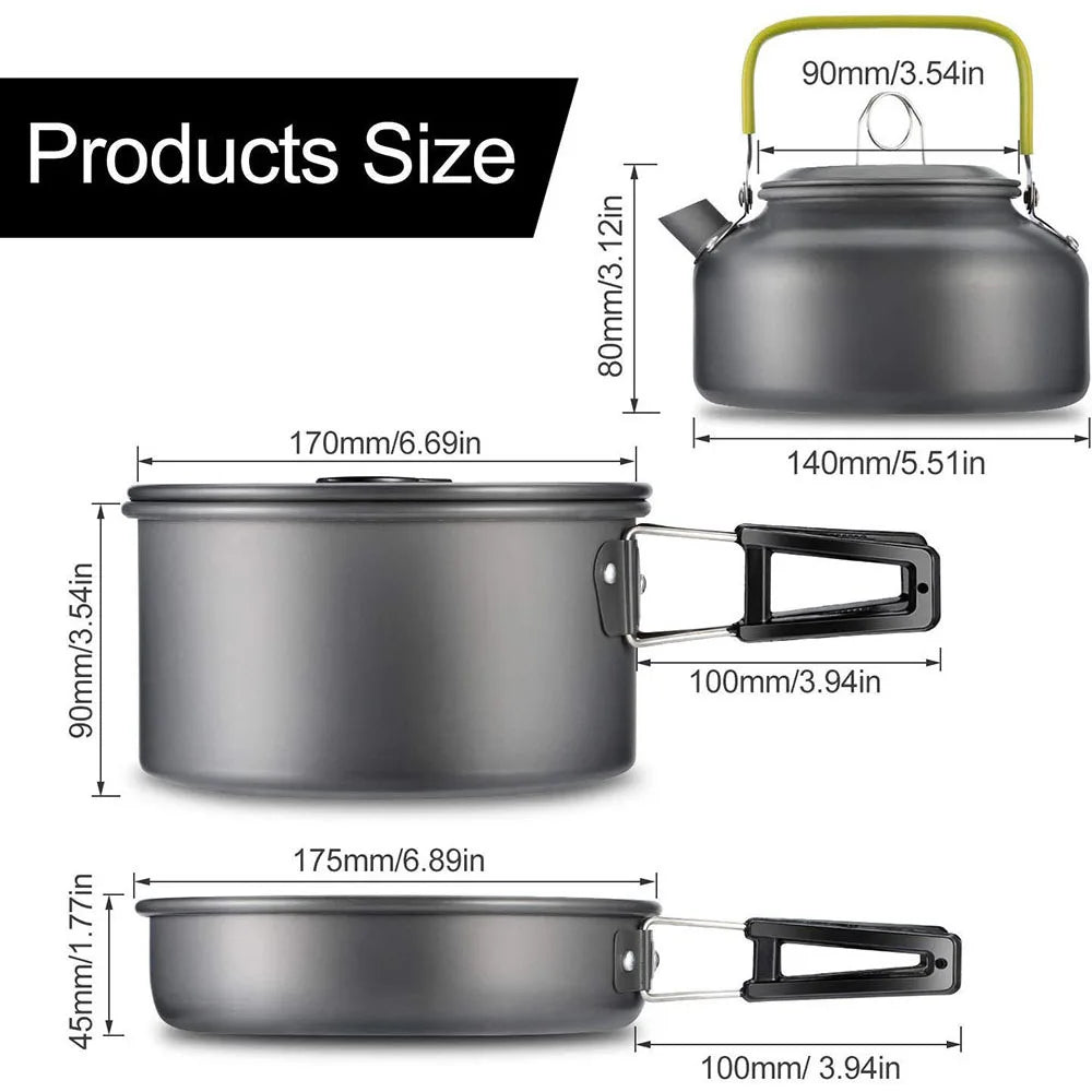 Aluminium Camping Kochgeschirr Set – Leicht und Tragbar – clever-campen Ansicht 5