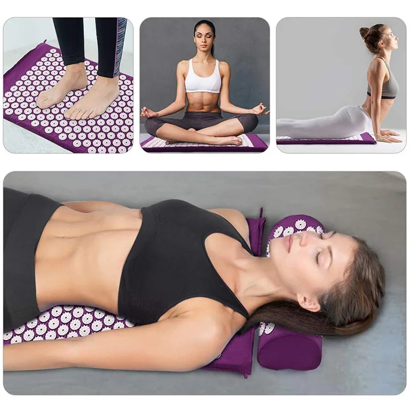 Akupressurmatte mit Nackenrolle für Entspannung und Massage – clever-campen Ansicht 6