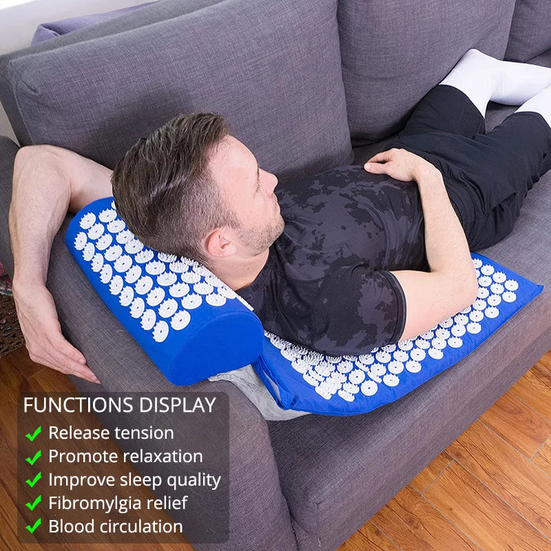 Akupressurmatte mit Nackenrolle für Entspannung und Massage – clever-campen Ansicht 5