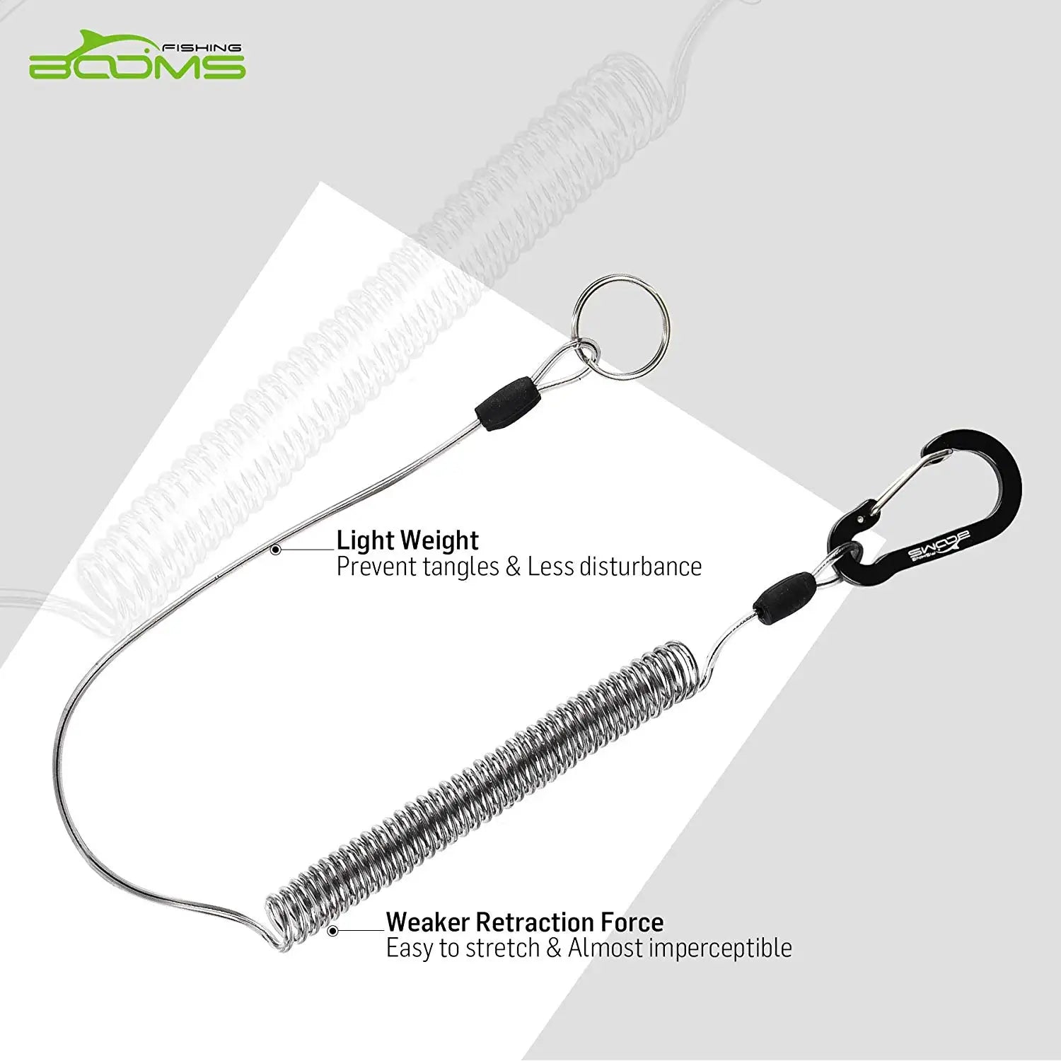 Coiled Lanyard mit Karabiner für Angelruten und Netze – clever-campen Ansicht 3