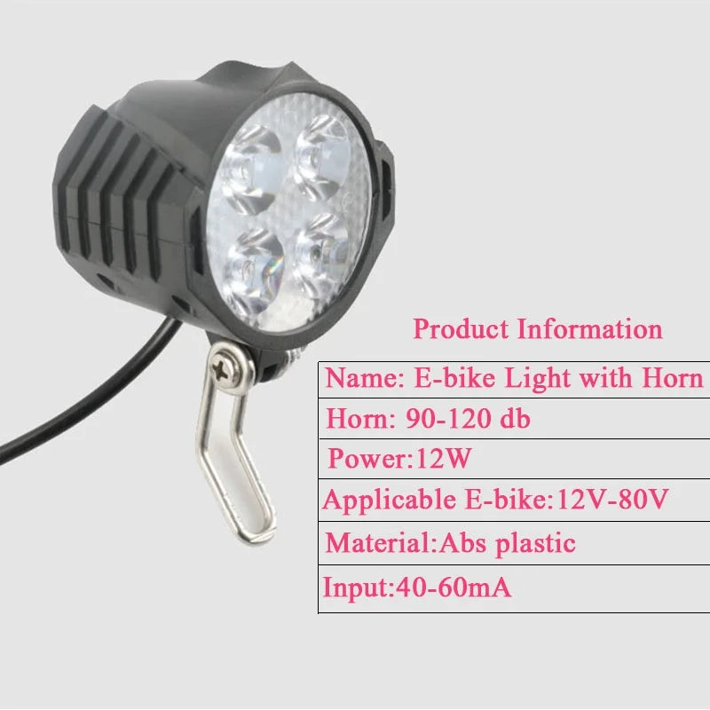 Wasserdichte 12W LED Fahrradlampe mit Hornschalter – clever-campen Ansicht 5