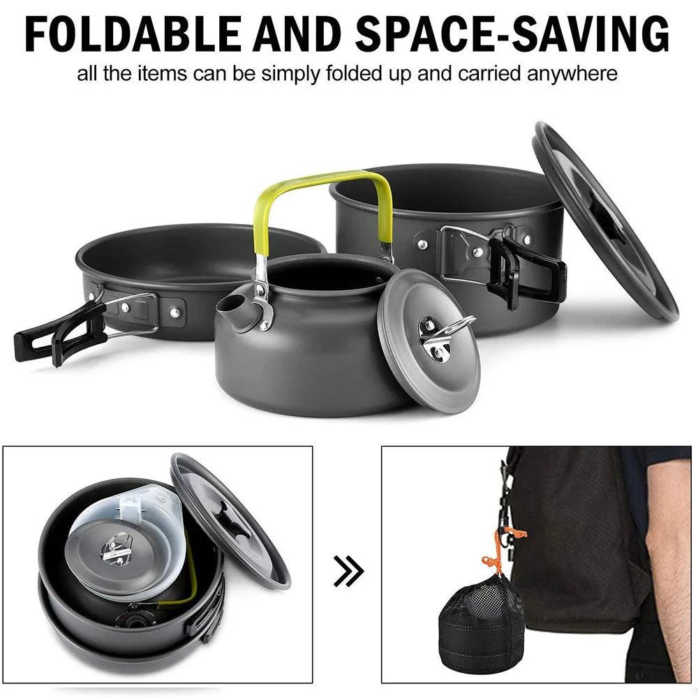 Aluminium Camping Kochgeschirr Set – Leicht und Tragbar – clever-campen Ansicht 4