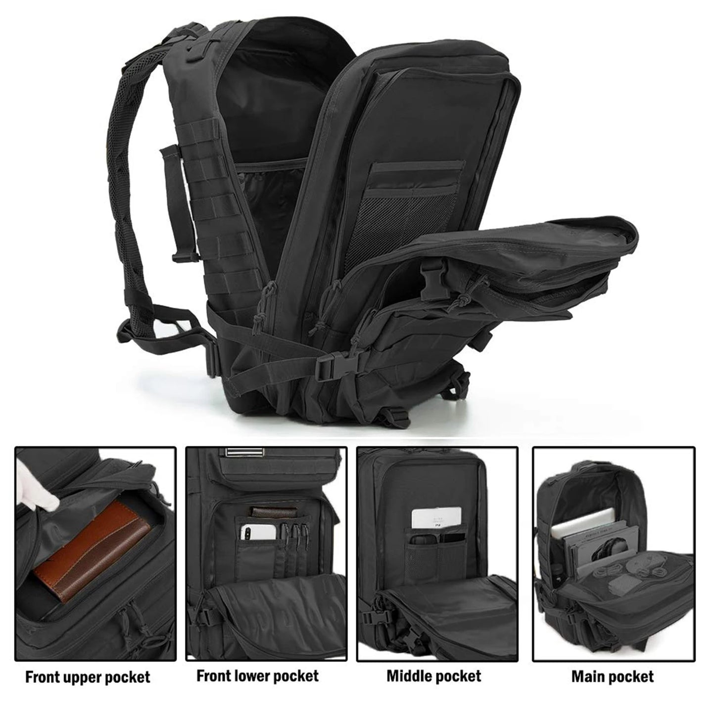 45L Taktischer Rucksack Molle für Outdoor & Camping – clever-campen Ansicht 4