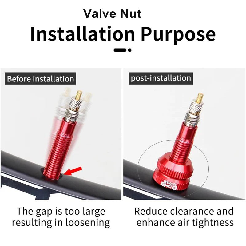 Bicycle Tire Valve Nut Set mit Presta Ventilkappen – clever-campen Ansicht 5