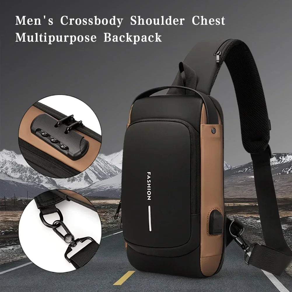 Multifunktionale Designer Anti-Diebstahl USB Schultertasche – clever-campen Ansicht 4