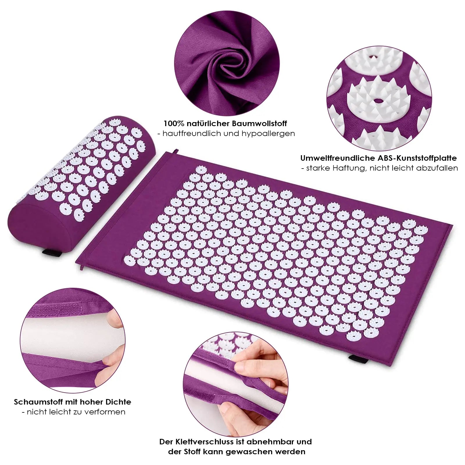 Akupressurmatte & Kissen Set für Entspannung & Yoga – clever-campen Ansicht 3
