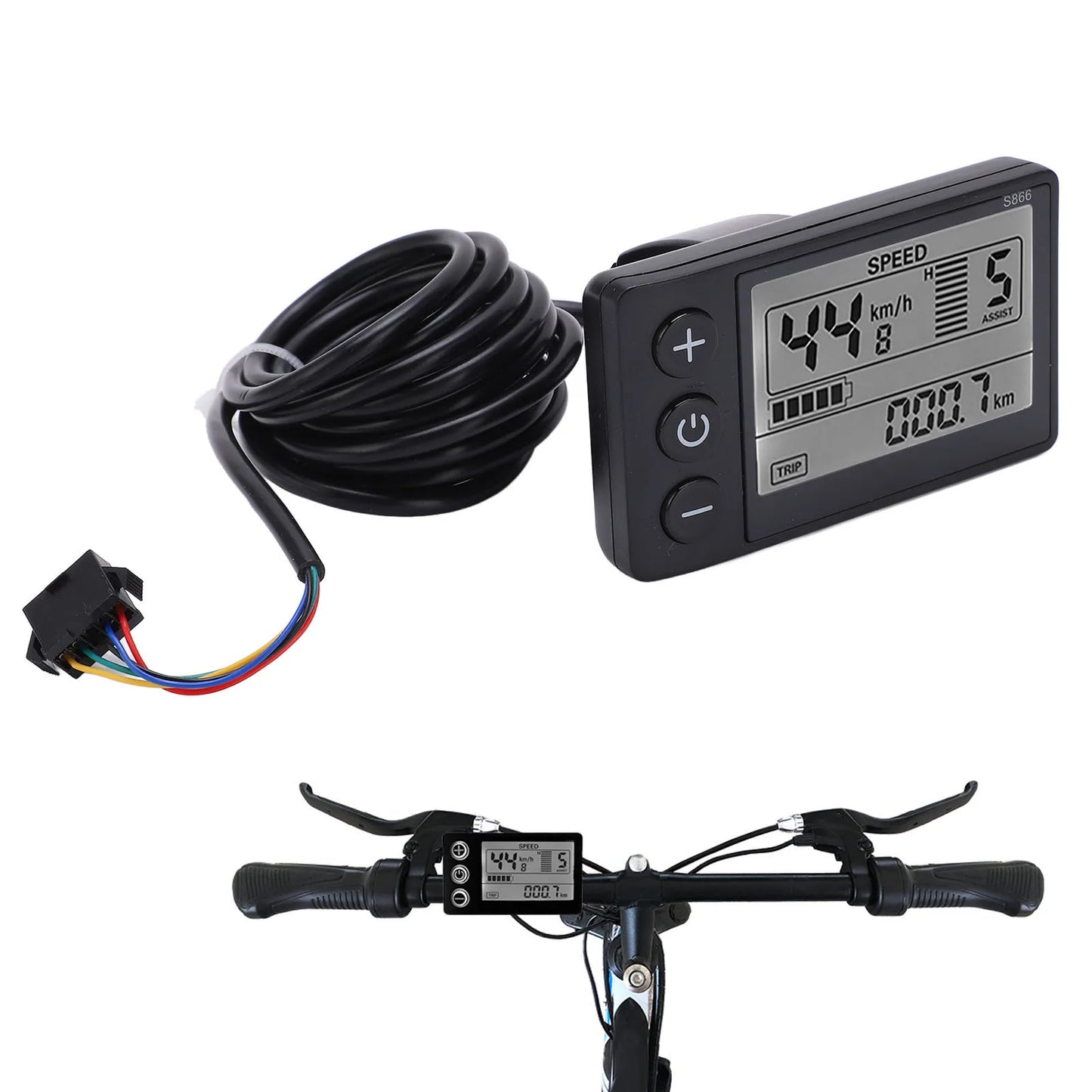 S866 LCD Display für E-Bike und Scooter 24V 36V 48V – clever-campen Ansicht 3