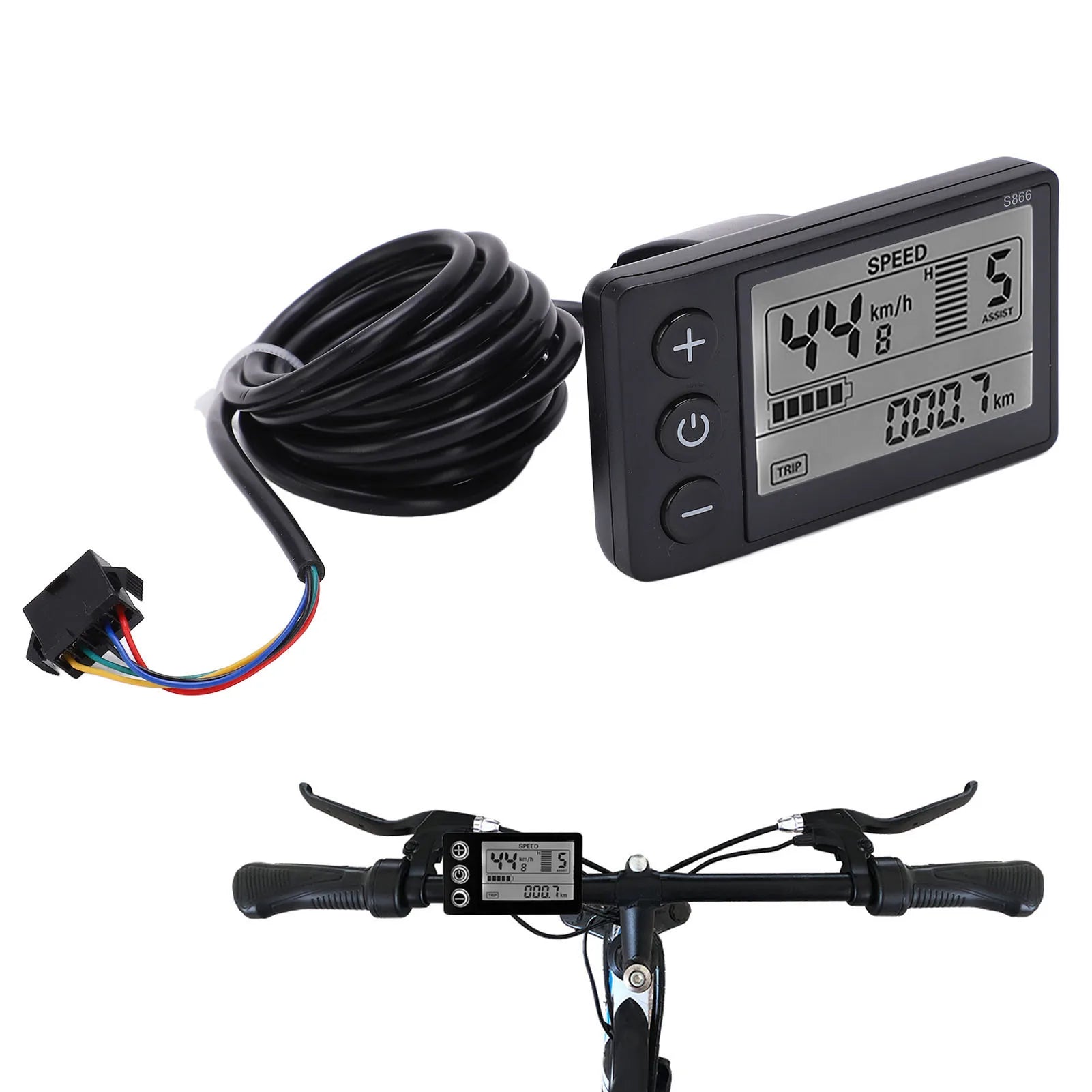 S866 LCD Display für E-Bike und Scooter 24V 36V 48V – clever-campen Ansicht 3