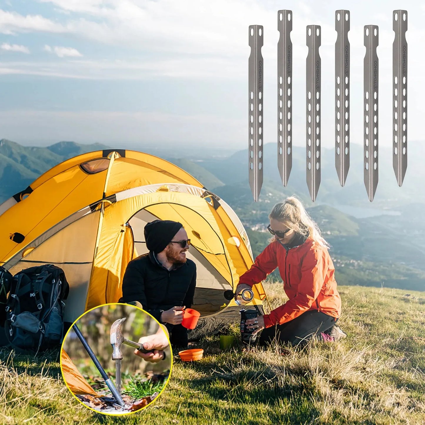 TOMSHOO 4/6 Pack 6.3 Zoll Camping Zeltspitzen Titan – clever-campen Ansicht 6
