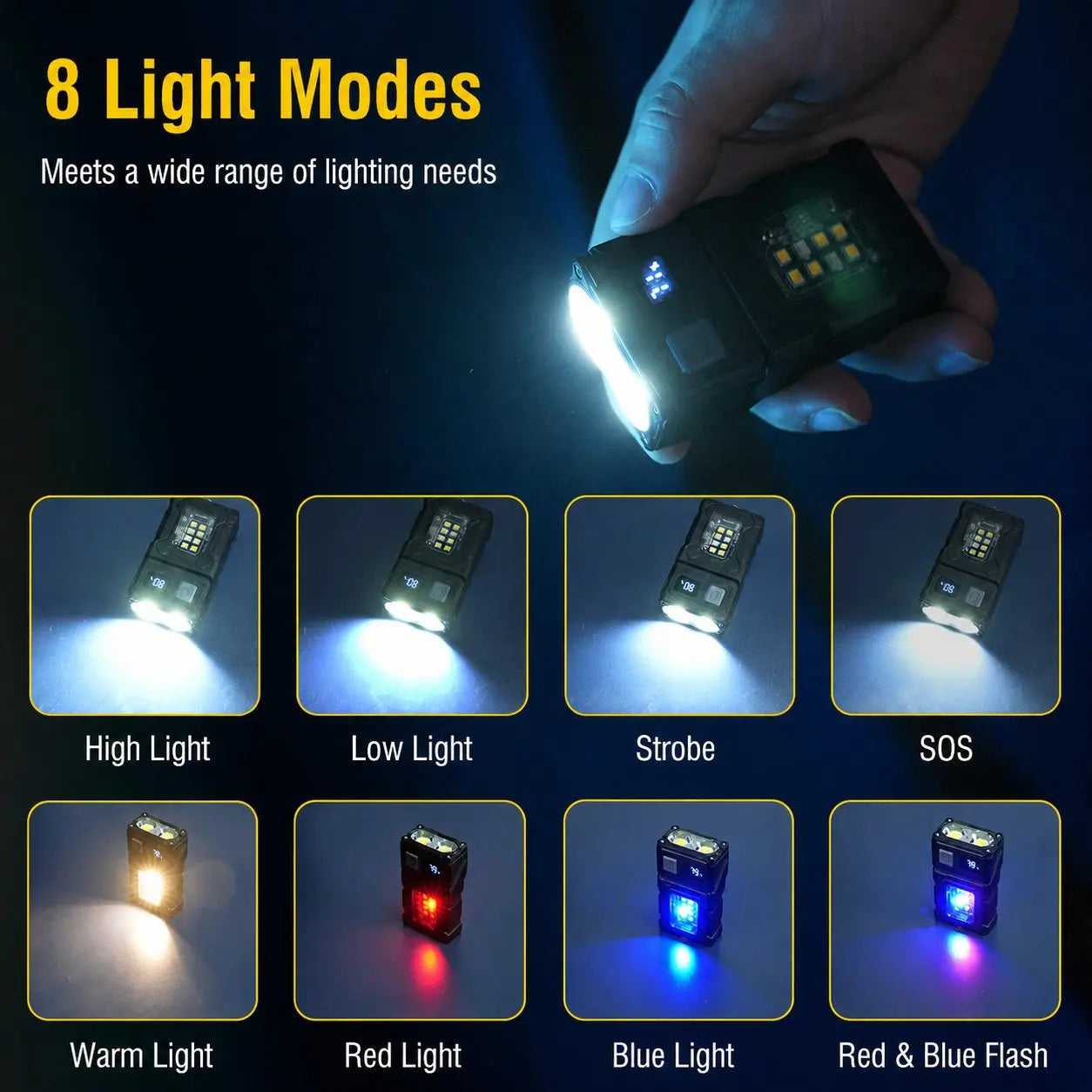 Tragbare COB LED Taschenlampe mit verstellbarem Winkel – clever-campen Ansicht 2