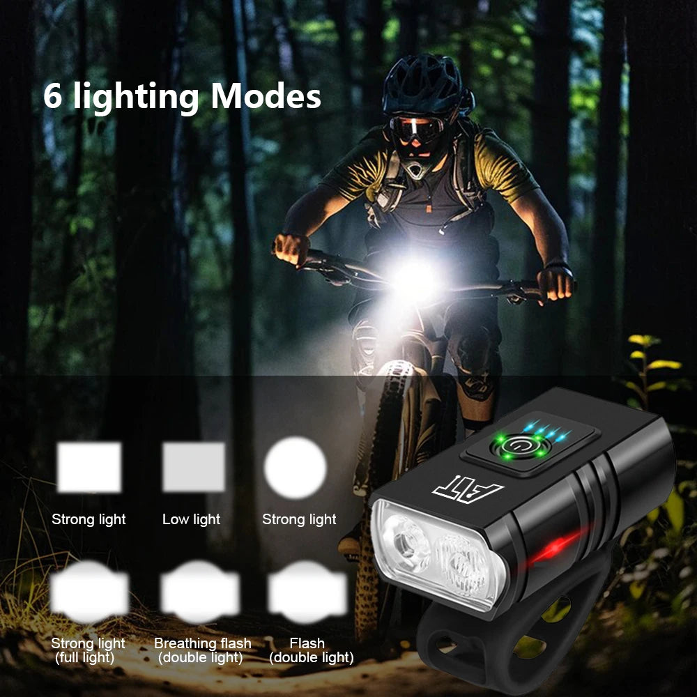 T6 LED Fahrradlampe Typ-C wiederaufladbar wasserdicht – clever-campen Ansicht 3