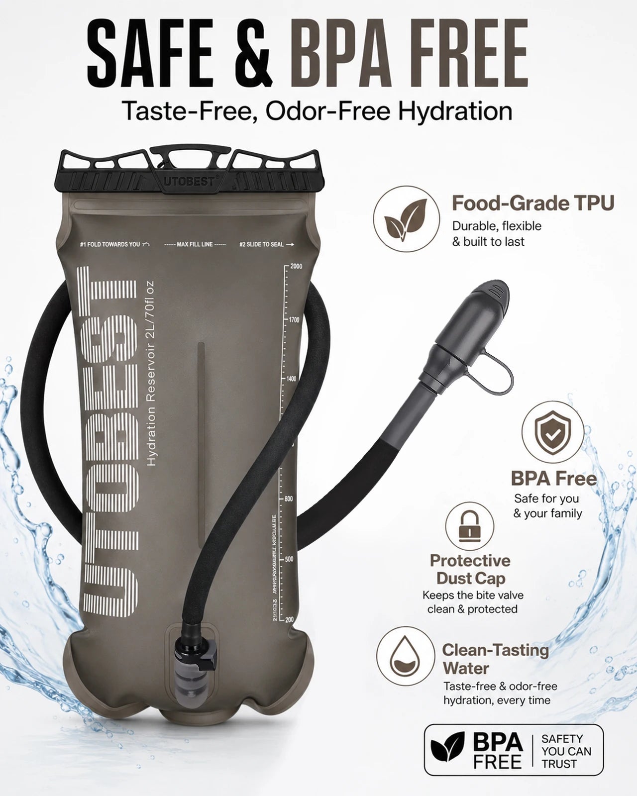UTOBEST 2L Trinkblase für Camping & Outdoor – clever-campen Ansicht 2