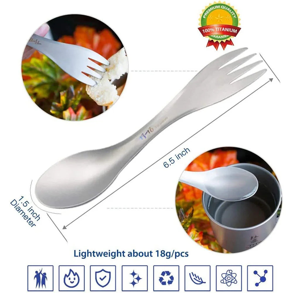 Titanium 2-in-1 Spork für Camping und Outdoor – clever-campen Ansicht 3