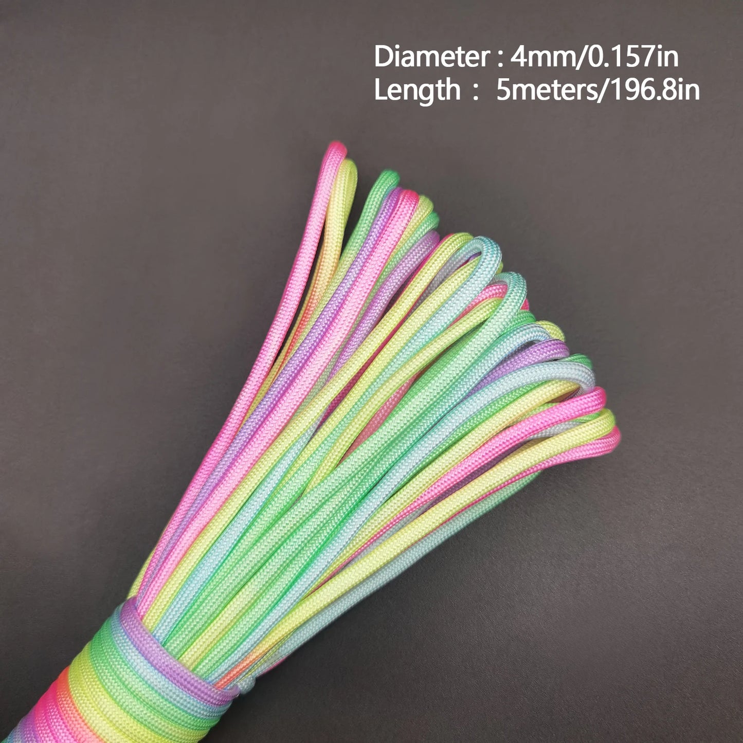 Regenbogen Paracord 7 Stränge 2mm/3mm/4mm für Camping – clever-campen Ansicht 6