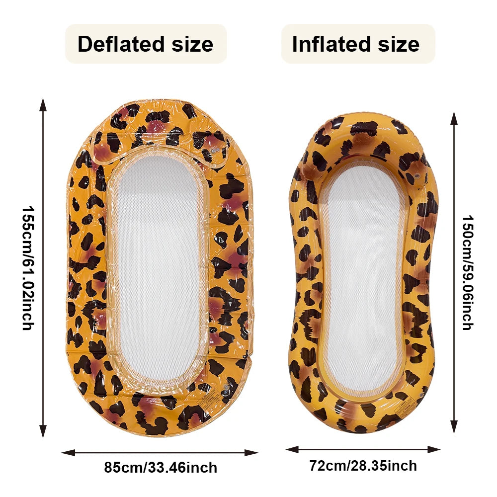 Aufblasbare Wasserliege für Pool und Strand – Leopard Design – clever-campen Ansicht 5