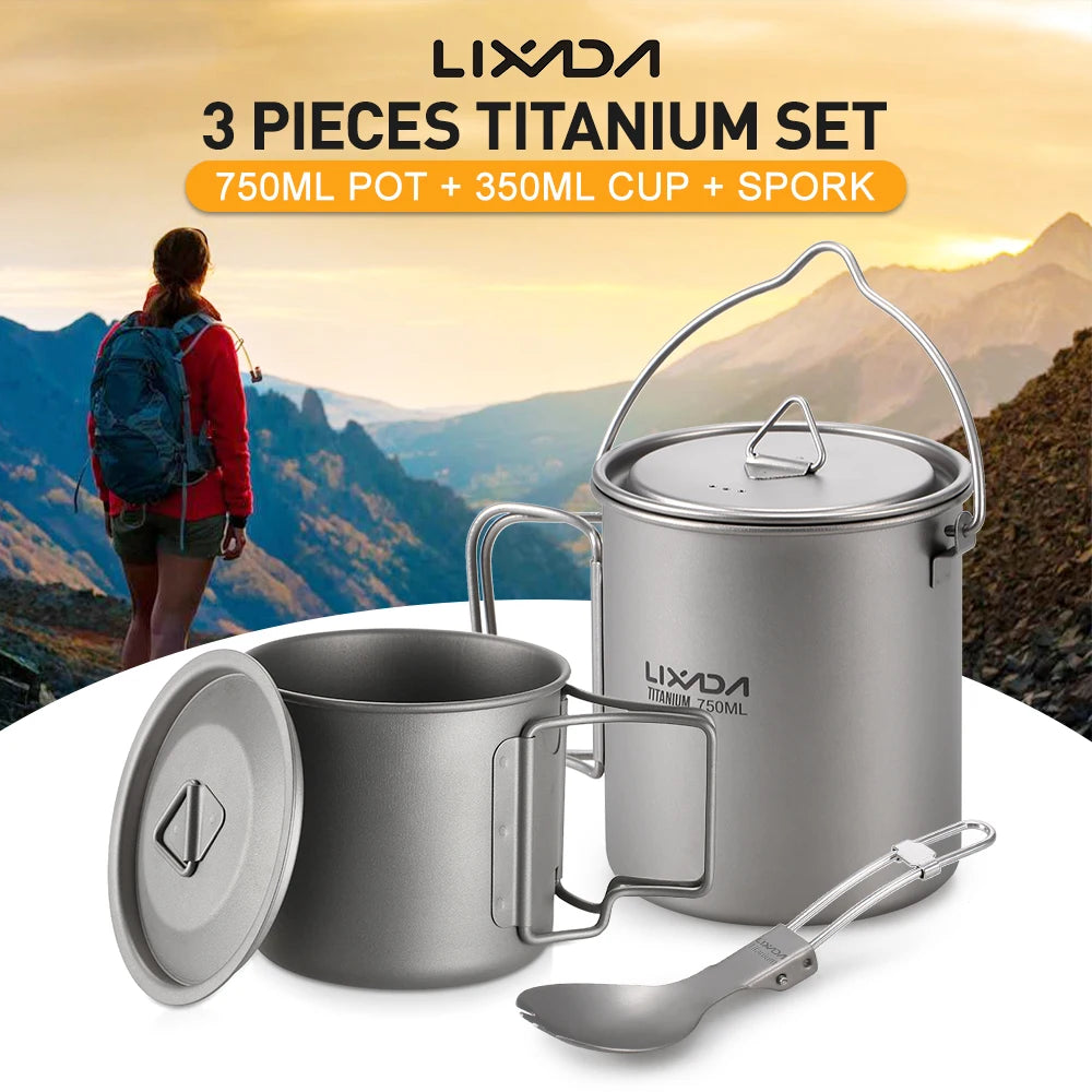 Lixada Titan Geschirrset 750ml Topf & 350ml Becher – clever-campen Ansicht 5
