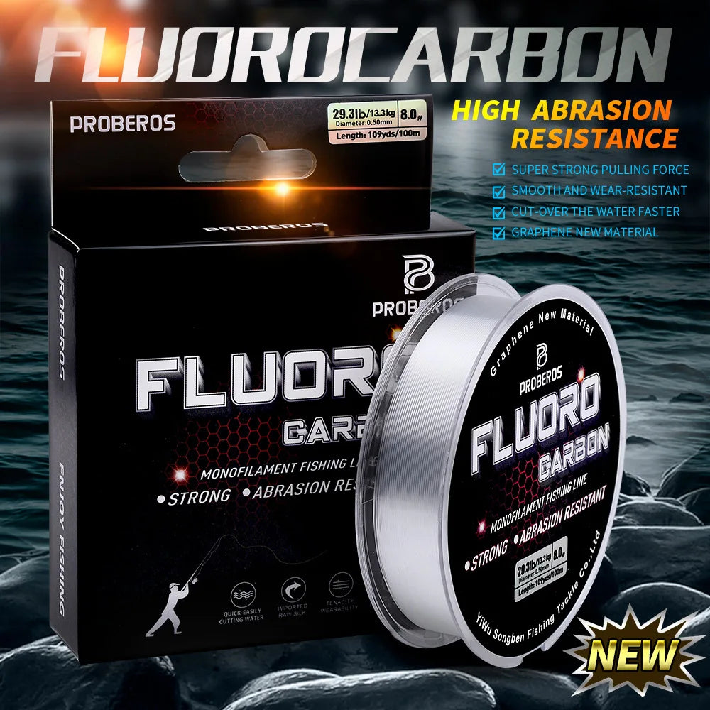 PROBEROS 100M Fluorocarbon Angelvorfach 2.2LB-29.3LB – clever-campen Ansicht 2