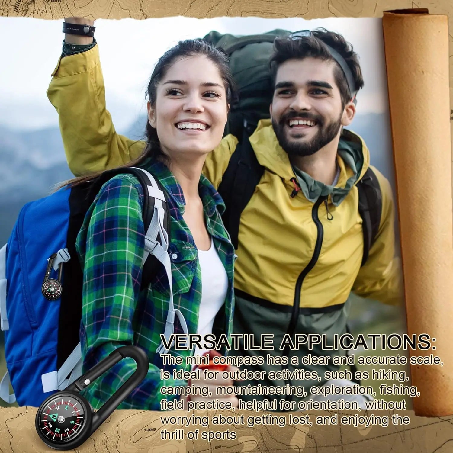 Robuster Kompass & Thermometer Schlüsselanhänger für Outdoor – clever-campen Ansicht 6