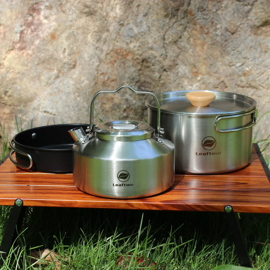 Leaftour Edelstahl Camping Kochgeschirr Set für 2-3 Personen – clever-campen Ansicht 2