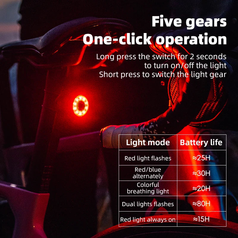 ROCKBROS Fahrrad Rücklicht mit Bremsensor und LED – clever-campen Ansicht 4