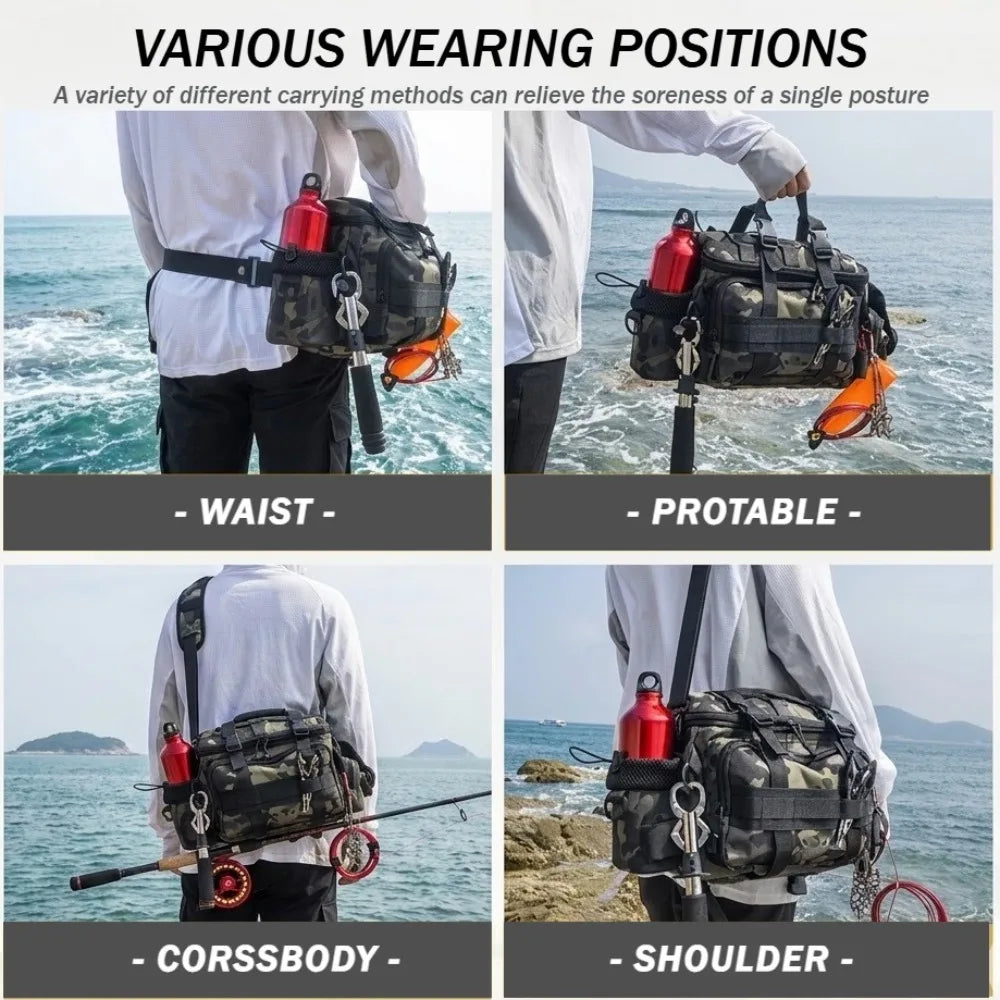 Wasserdichte Angel-Tasche aus Oxford mit vielen Fächern – clever-campen Ansicht 3
