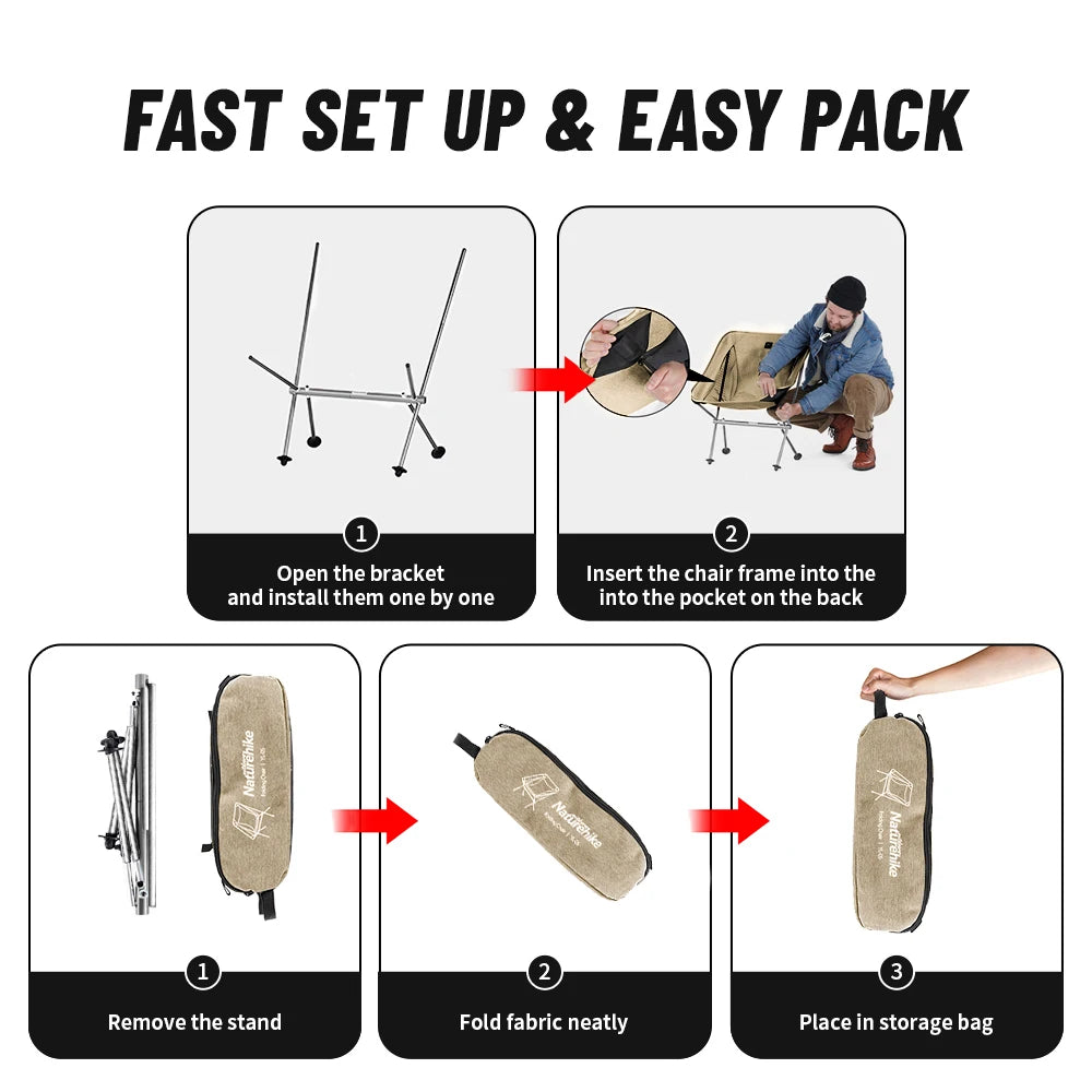 Naturehike 2024 Campingstuhl ultraleicht faltbar – clever-campen Ansicht 4