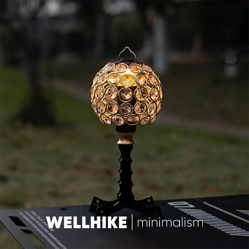 WELLHIKE Campinglaterne mit Kristall-Lampenschirm – clever-campen Ansicht 3