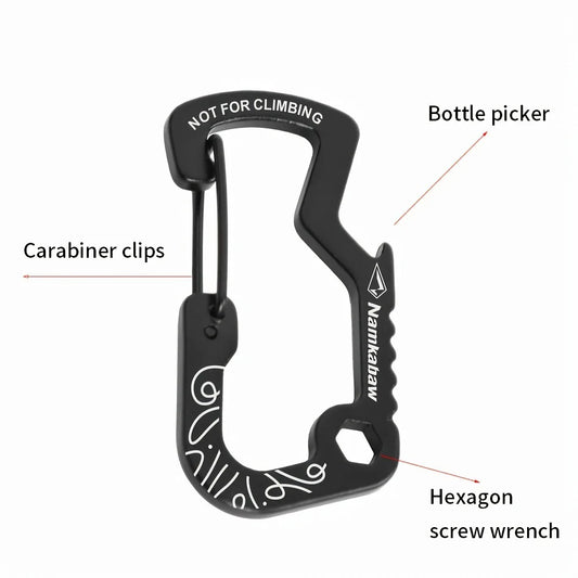 Multifunktionale D-Ring Karabiner für Trinkflaschen – clever-campen Ansicht 2